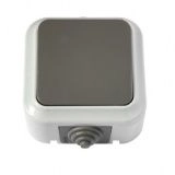 Выключатель 1кл ОП серый Пралеска АКВА IP54 10А (А1 6-222(03))
