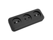 Розетка 3-ая б/з черный ОП 16А, 220В Пралеска (РА16-263Ч)