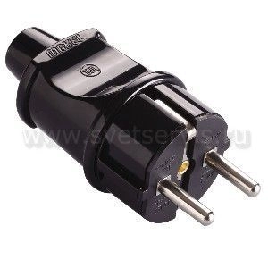 Вилка с/з черная 16А 250В Makel