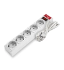 Сетевой фильтр 5*1,8м с з/к (белый) Союз 10А