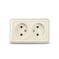 Розетка 2-ая б/з бежевая ОП 16А, 220В Олимп (Б-О0102)