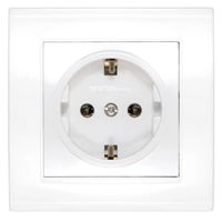 Розетка с/з белый СП, 16А, 220В (7947625) Бриллиант
