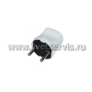 Вилка б/з белая 6А 250В Makel