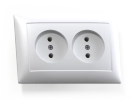 Розетка 2-ая б/з белый СЕЛЕНА СП 16А РС16-371 Кунцево