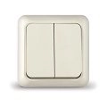 Выключатель 2кл. бежевый ОП 10А, 220В Олимп (Б-О0023)