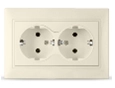 Розетка 2-ая с/з слон. кость СП, 16А, 220В (Б-C0128) Севиль