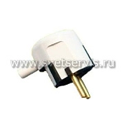 Вилка с/з белая угловая 16А 250В Эльф (В16-002)