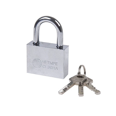 Замок навесной металлический, серия "Сталь" 50 мм Четыре Сезона