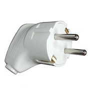 Вилка электрическая с/з белая угл. 16А 250В инд. упак. TANGO