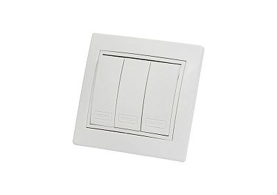 Выключатель 3 кл. белый СП 10А, 250В TANGO