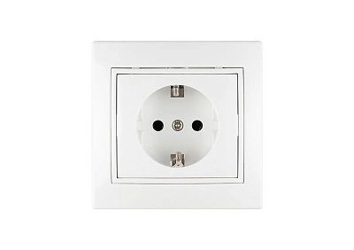 Розетка с/з белый СП 16А, 250В, керамика TANGO