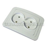 Розетка 2-ая б/з белый СП, 16А, 220В (В0102) Валери