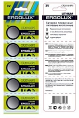 Батарейка CR2016 ERGOLUX BL*5 (бат.литиевая,3В)