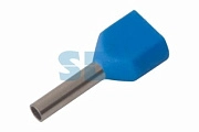 Наконечник штыревой втулочный изолированный F-8 мм 2х0.75 мм² (НШВи(2) 0.75-8/НГи2 0,75-8) синий REXANT (100)