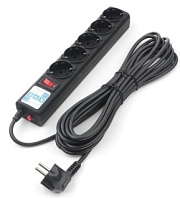 Сетевой фильтр 5*7м с з/к (черный) Москва Power Cube B 10А