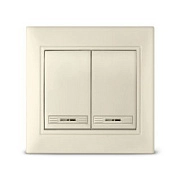 Выключатель 2кл. с подсветкой слон. кость СП, 10А, 220В (Б-С0123) Севиль