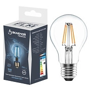 Лампа светодиодная 11W E27 А60 FLM 6500K 220V филамент прозрачный ( PREMIUM FLM-A60-11W-E27-WW) Включай