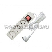 Удлинитель 3* 1,5 ПВС 10А с/з с выключателем Союз