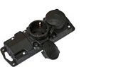 Колодка двухместная с заглушками с/з 16А 250В IP44 Светоприбор