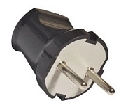 Вилка электрическая б/з черная 10А 250В инд. упак. TANGO