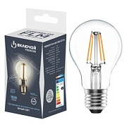 Лампа светодиодная 15W E27 А60 FLM 4000K 220V филамент прозрачный ( PREMIUM FLM-A60-15W-E27-W) Включай
