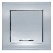 Выключатель 1кл. с подсветкой серебро СП, 10А, 220В (7949643) Бриллиант