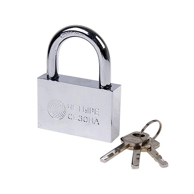 Замок навесной металлический, серия "Сталь" 70 мм Четыре Сезона