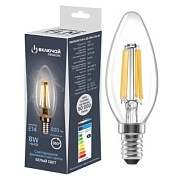 Лампа светодиодная 8W E14 свеча FLM 4000K 220V филамент прозрачный ( PREMIUM FLM-C35-8W-E14-W) Включай