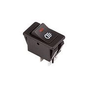 Выключатель клавишный 12V ON-OFF (авто-свет), 35А (2*2с), черный с красной подсветкой, REXANT