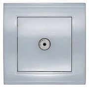 Розетка TV серебро СП, 16А, 220В (7949827) Бриллиант