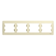 Рамка 4-я горизонтальная бежевый GLOSSA