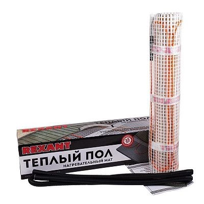 Теплый пол (нагревательный МАТ 4мм) Extra, площадь 4,0м2 (0,5х8,0 м), 640Вт, (двухжильный, с экраном) REXANT