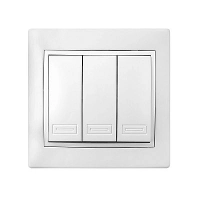 Выключатель 3 кл. белый СП 10А, 250В TANGO