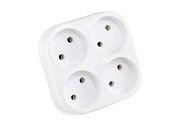 Четверник б/з 6А универсальный, белый (4Т) TOKER