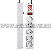 Сетевой фильтр 5*1,95м с з/к (серый) Москва Power Cube B 10А