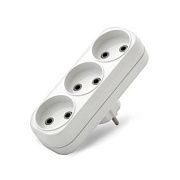 Разветвитель 3гн. б/з плоский 10А 250В UNIVersal (А203)