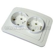 Розетка 2-ая с/з белый СП, 16А, 220В (В0128) Валери