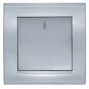 Выключатель 1кл. проходной серебро СП, 10А, 220В (7949629) Бриллиант