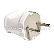 Вилка б/з белая 6А 250В в инд. упаковке Универсал  (А113)