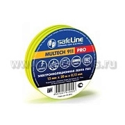 Изолента 0,15*15 мм 20м желто-зеленый Safeline