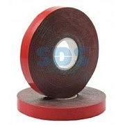 Двухсторонний скотч, красного цвета на серой основе, 12мм, 5метров REXANT