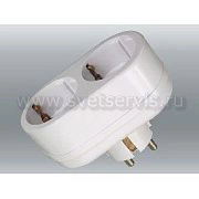 Двойник TOKER (с з/з контактом, 16А, белый), 2Т2