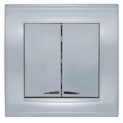 Выключатель 2кл. с подсветкой серебро СП, 10А, 220В (7949667) Бриллиант