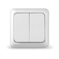 Выключатель 2кл. белый ОП 10А, 220В Олимп  (О0023)