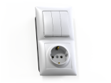 Блок комб. СП (3кл. выкл + розетка с/з) СЕЛЕНА БКВР-413 Кунцево
