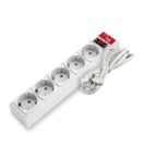 Сетевой фильтр 5*1,8м с з/к (белый) Союз 10А