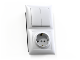 Блок комб. СП (2кл. выкл + розетка с/з) СЕЛЕНА БКВР-412 Кунцево