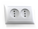 Розетка 2-ая б/з белый СЕЛЕНА СП 16А РС16-371 Кунцево