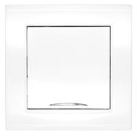 Выключатель 1кл. с подсветкой белый СП, 10А, 220В (7947397) Бриллиант