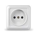 Розетка б/з белый ОП 16А, 220В Олимп (О0022)
